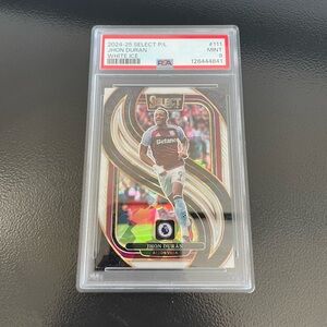 2024-25 Panini Select Premier League Jhon Duran White Ice Soccer Card PSA 9 /85
